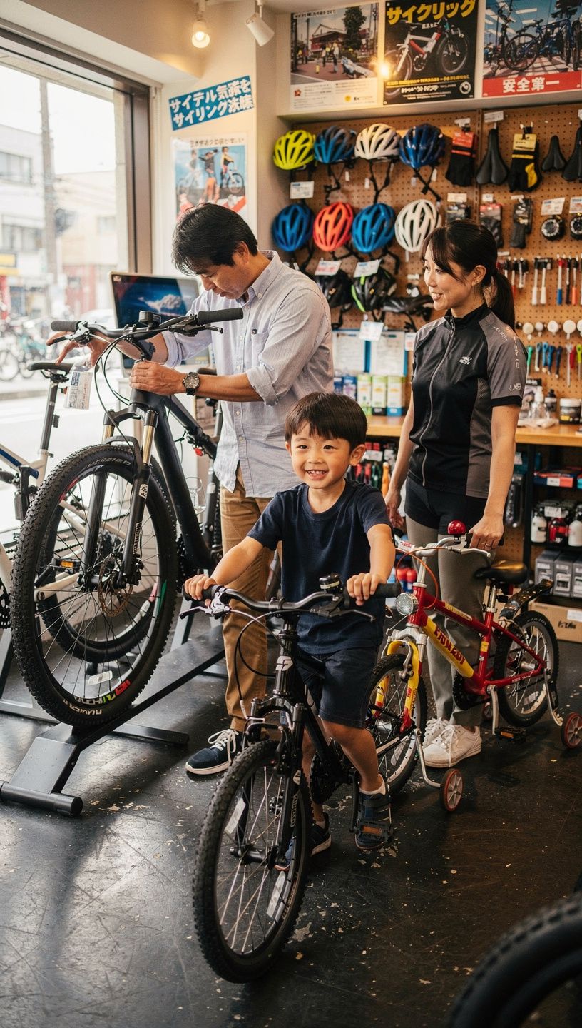 美しい風景の中を走る自転車のグループ