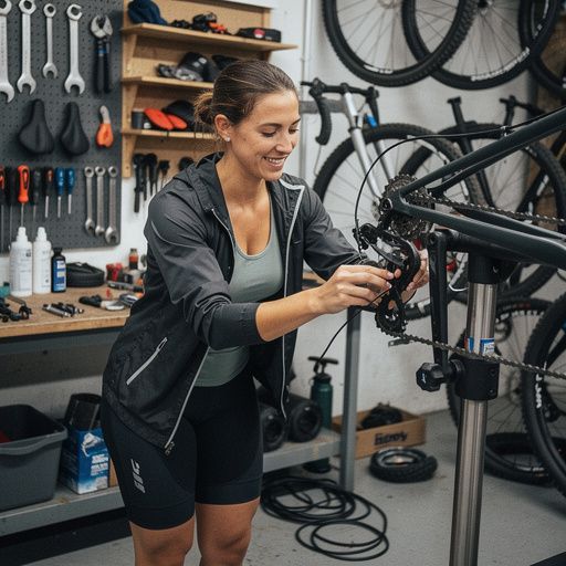 サイクリストが休憩している公園の景色